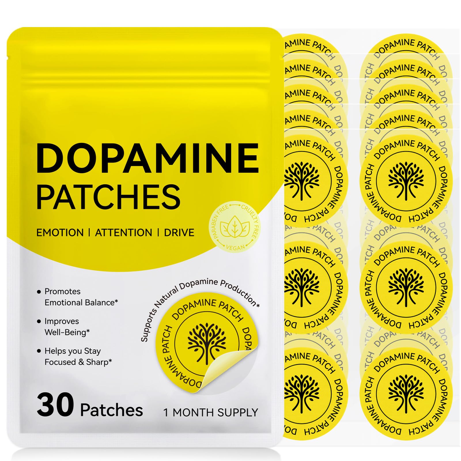 Dopamine Patches – Focus, Drive & Emotional Balance (30 Patches)