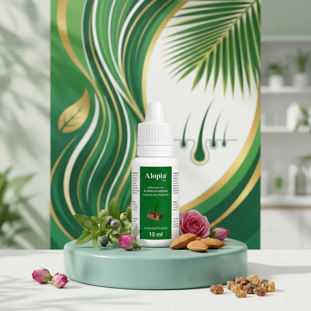 Alopia Oil (15ml) - Intensive Herbal Hair Regrowth Treatment for Alopecia Areata